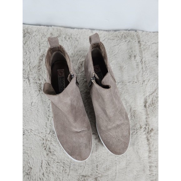 Blondo Waterproof Boots Womens 8 M Gennie Gray Suede Pull On Round Toe - Picture 3 of 11